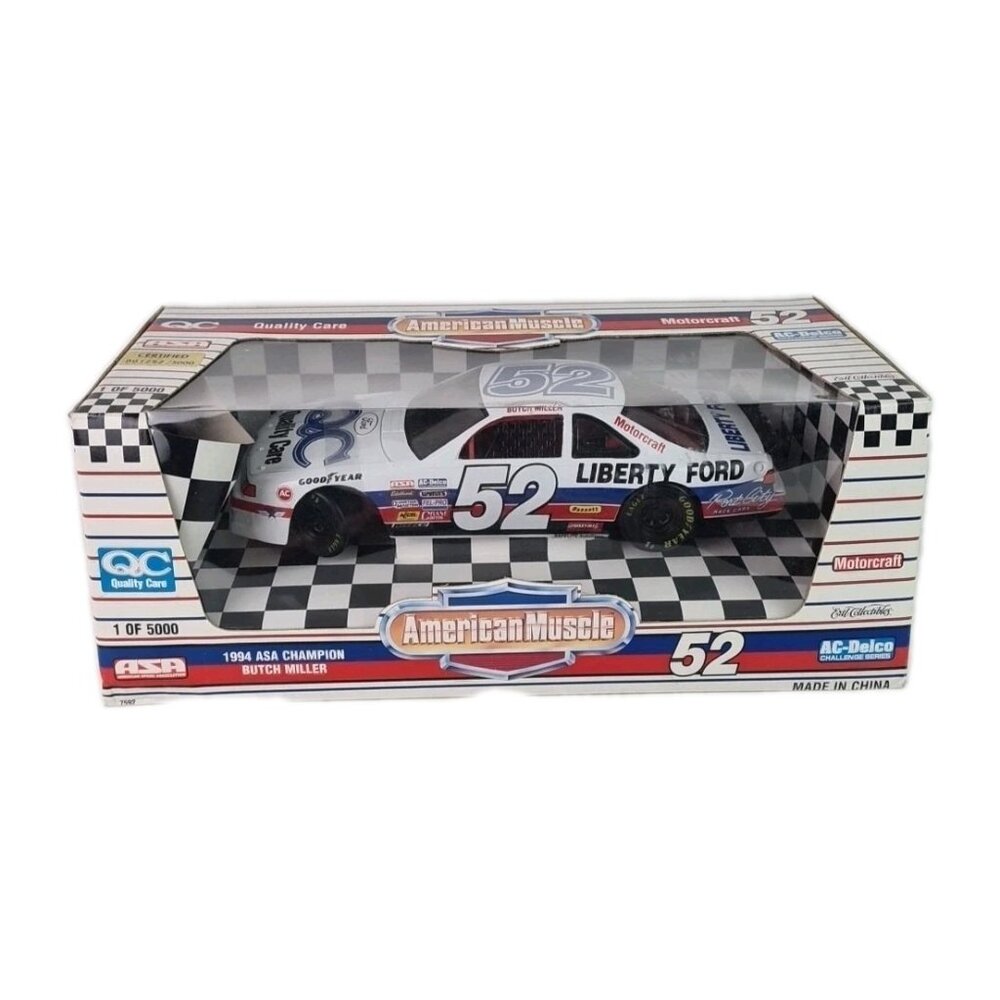 Ertl 1994 QC Ford Thunderbird #52 Butch Miller Race Car 1:18 Diecast Cat Ford